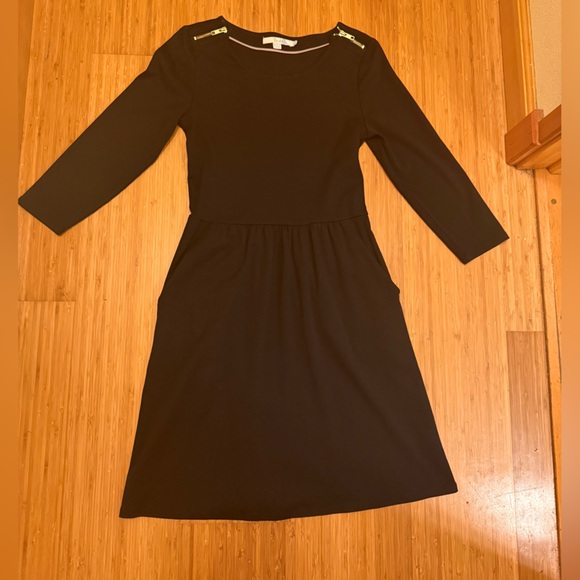 BODEN Black Janie Knit Zipper Detail A-line Pocketed Dress-SZ. 6R - Picture 5 of 10